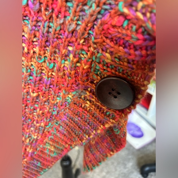 Keren Hart Chunky Knot Multi-colored Scoop hem sweater size medium - Picture 5 of 10